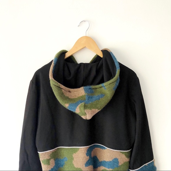 Knit Camo Patchwork Hoodie - Picture 4 of 6